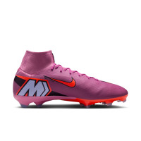 Nike Zoom Mercurial Superfly 10 Pro Gazon Naturel Chaussures de Foot (FG) Rose Rouge Vif Bleu Clair
