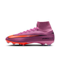 Nike Zoom Mercurial Superfly 10 Pro Gazon Naturel Chaussures de Foot (FG) Rose Rouge Vif Bleu Clair