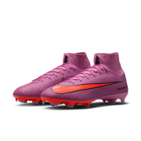 Nike Zoom Mercurial Superfly 10 Pro Gazon Naturel Chaussures de Foot (FG) Rose Rouge Vif Bleu Clair
