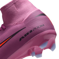 Nike Zoom Mercurial Superfly 10 Pro Gazon Naturel Chaussures de Foot (FG) Rose Rouge Vif Bleu Clair