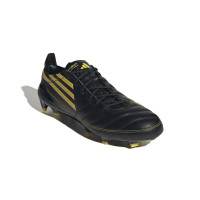 adidas F50 Elite 2010 Leather Gazon Naturel Chaussures de Foot (FG) Noir Jaune