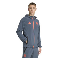 adidas Bayern München Vis Tech Trainingspak Full-Zip 2025-2026 Donkergrijs Oranje