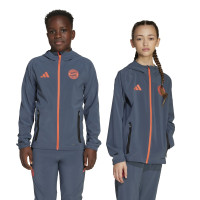 adidas Bayern Munich Vis Tech Veste 2025-2026 Enfants Gris Foncé Orange