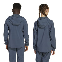 adidas Bayern Munich Vis Tech Veste 2025-2026 Enfants Gris Foncé Orange