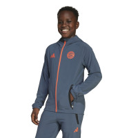 adidas Bayern Munich Vis Tech Veste 2025-2026 Enfants Gris Foncé Orange