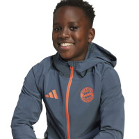 adidas Bayern Munich Vis Tech Veste 2025-2026 Enfants Gris Foncé Orange