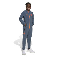 adidas Bayern Munich Vis Tech Veste 2025-2026 Enfants Gris Foncé Orange