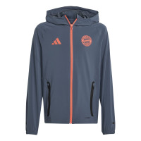 adidas Bayern Munich Vis Tech Veste 2025-2026 Enfants Gris Foncé Orange