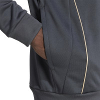 adidas Olympique Lyon Track Survêtement à Capuche 2025-2026 Gris Foncé Doré Rouge Bleu