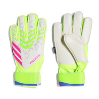 adidas Predator Match Fingersave Keepershandschoenen Kids Wit Neongeel Roze