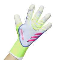 adidas Predator Pro Hybrid Gants de Gardien de But Blanc Jaune Néon Rose