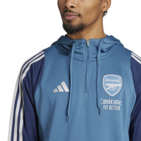 adidas Arsenal Track Survêtement à Capuche 1/4-Zip 2025-2026 Bleu Bleu Foncé Blanc