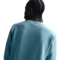 Pull Nike Club Crew blanc turquoise
