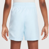 Shorts de sport Nike Club tissés pour enfants, bleu clair et blanc