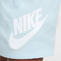 Shorts de sport Nike Club tissés pour enfants, bleu clair et blanc