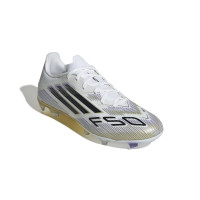 adidas F50 League Gras / Kunstgras Voetbalschoenen (MG) Wit Zwart Goud