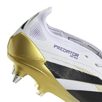 adidas Predator Elite FT Crampons Vissés Chaussures de Foot (SG) Blanc Noir Doré