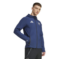 adidas Arsenal Vis Tech Survêtement Full-Zip 2025-2026 Bleu Foncé Noir Blanc