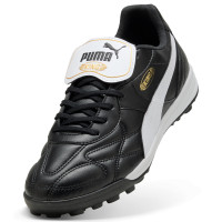 PUMA King Top Turf Voetbalschoenen (TF) Zwart Wit Goud
