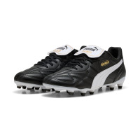 PUMA King Top Gazon Naturel Artificiel Chaussures de Foot (MG) Noir Blanc Doré