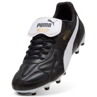 PUMA King Top Gazon Naturel Artificiel Chaussures de Foot (MG) Noir Blanc Doré