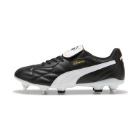 PUMA King Top Crampons Vissés Chaussures de Foot (SG) Noir Blanc Doré