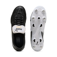 PUMA King Top Crampons Vissés Chaussures de Foot (SG) Noir Blanc Doré