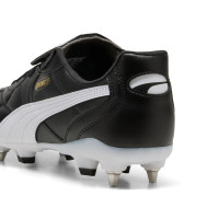 PUMA King Top Crampons Vissés Chaussures de Foot (SG) Noir Blanc Doré