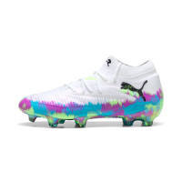 PUMA Future 8 Ultimate Brilliance Gazon Naturel Chaussures de Foot (FG) Femmes Blanc Bleu Violet