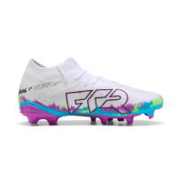 PUMA Future 8 Match Brilliance Gras / Kunstgras Voetbalschoenen (MG) Dames Wit Blauw Paars