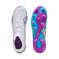 PUMA Future 8 Match Brilliance Gras / Kunstgras Voetbalschoenen (MG) Dames Wit Blauw Paars
