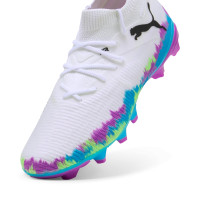 PUMA Future 8 Match Brilliance Gras / Kunstgras Voetbalschoenen (MG) Dames Wit Blauw Paars