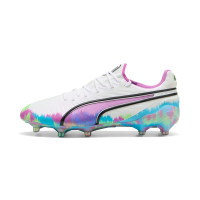 PUMA King Ultimate Brilliance Gras / Kunstgras Voetbalschoenen (MG) Dames Wit Paars Blauw