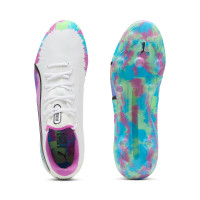 PUMA King Ultimate Brilliance Gras / Kunstgras Voetbalschoenen (MG) Dames Wit Paars Blauw