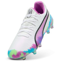 PUMA King Ultimate Brilliance Gras / Kunstgras Voetbalschoenen (MG) Dames Wit Paars Blauw