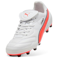 PUMA King Liga Gazon Naturel Artificiel Chaussures de Foot (MG) Blanc Orange Noir
