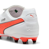 PUMA King Liga Gazon Naturel Artificiel Chaussures de Foot (MG) Blanc Orange Noir