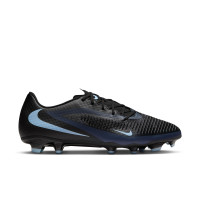 Nike Phantom 6 Low Academy Gazon Naturel Artificiel Chaussures de Foot (MG) Noir Bleu Clair
