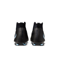 Nike Phantom 6 High Club Gazon Naturel Artificiel Chaussures de Foot (MG) Noir Bleu Clair