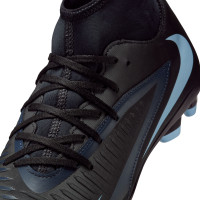 Nike Phantom 6 High Club Gazon Naturel Artificiel Chaussures de Foot (MG) Noir Bleu Clair