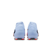 Nike Phantom 6 High Academy Gazon Naturel Artificiel Chaussures de Foot (MG) Bleu Clair Rouge Vif Noir