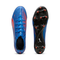 PUMA Ultra 6 Ultimate Carbon Gazon Naturel Chaussures de Foot (FG) Bleu Blanc Rouge Vif