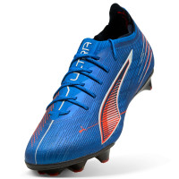 PUMA Ultra 6 Ultimate Carbon Gazon Naturel Chaussures de Foot (FG) Bleu Blanc Rouge Vif