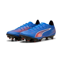PUMA Ultra 6 Ultimate Carbon Gazon Naturel Chaussures de Foot (FG) Femmes Bleu Blanc Rouge Vif