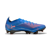 PUMA Ultra 6 Ultimate Carbon Gazon Naturel Chaussures de Foot (FG) Femmes Bleu Blanc Rouge Vif