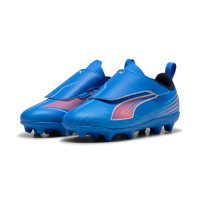 PUMA Ultra 6 Play Velcro Gazon Naturel Chaussures de Foot (MG) Enfants Bleu Blanc Rouge Vif