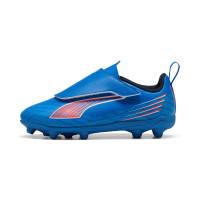 PUMA Ultra 6 Play Velcro Gazon Naturel Chaussures de Foot (MG) Enfants Bleu Blanc Rouge Vif