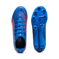 PUMA Ultra 6 Pro Gras / Kunstgras Voetbalschoenen (MG) Kids Blauw Wit Felrood