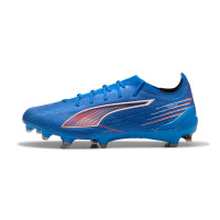 PUMA Ultra 6 Ultimate Gazon Naturel Chaussures de Foot (FG) Bleu Blanc Rouge Vif