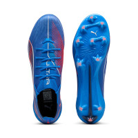 PUMA Ultra 6 Ultimate Gazon Naturel Chaussures de Foot (FG) Bleu Blanc Rouge Vif